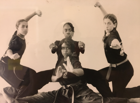 Old image of some of the first martial arts students at Destiny Arts